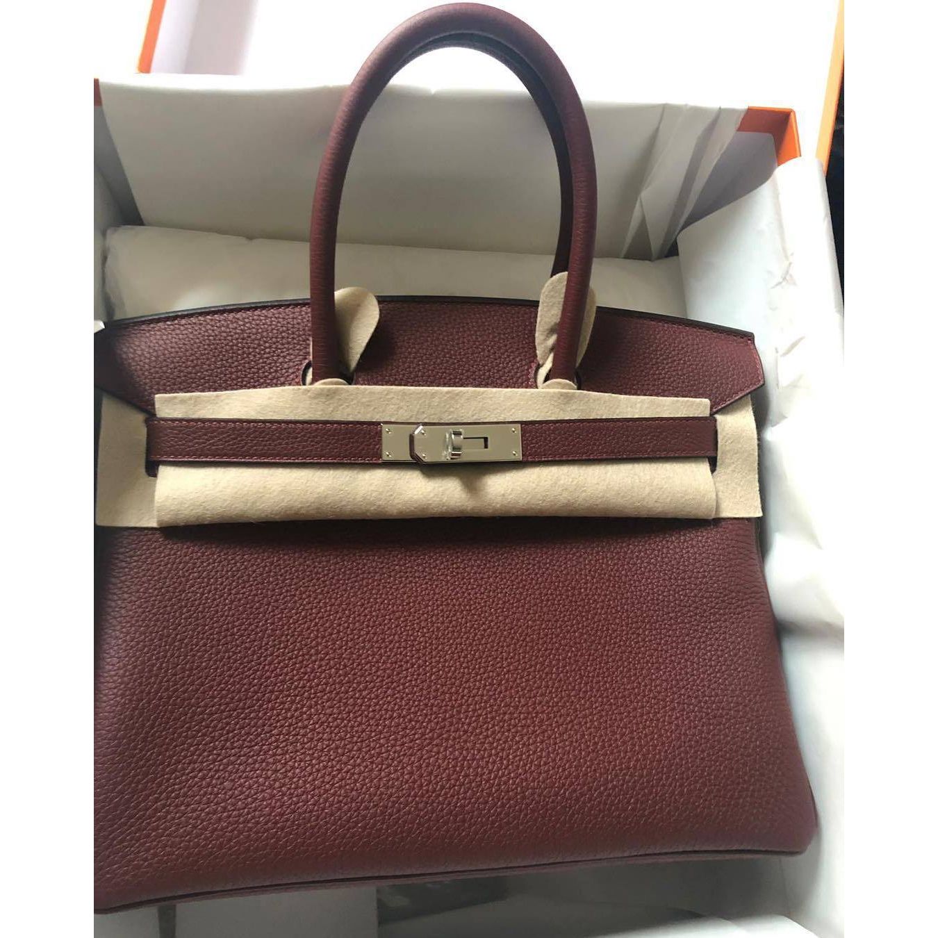 Hermes Birkin 30 Rouge H Togo Palladium Hardware C Vendome Monte Carlo