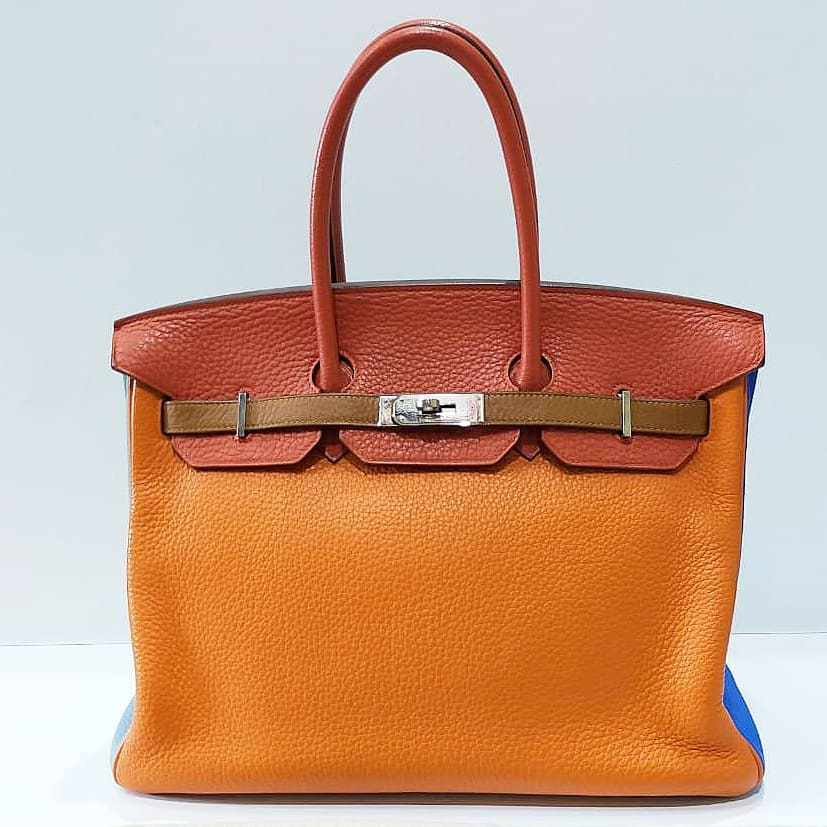 Hermes Birkin 35 Feu Epsom Palladium Hardware #Q - Vendome Monte Carlo