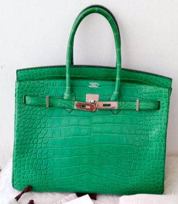 Hermes Birkin 35 Crocodile Matte Havane With Matte Palladium Hardware