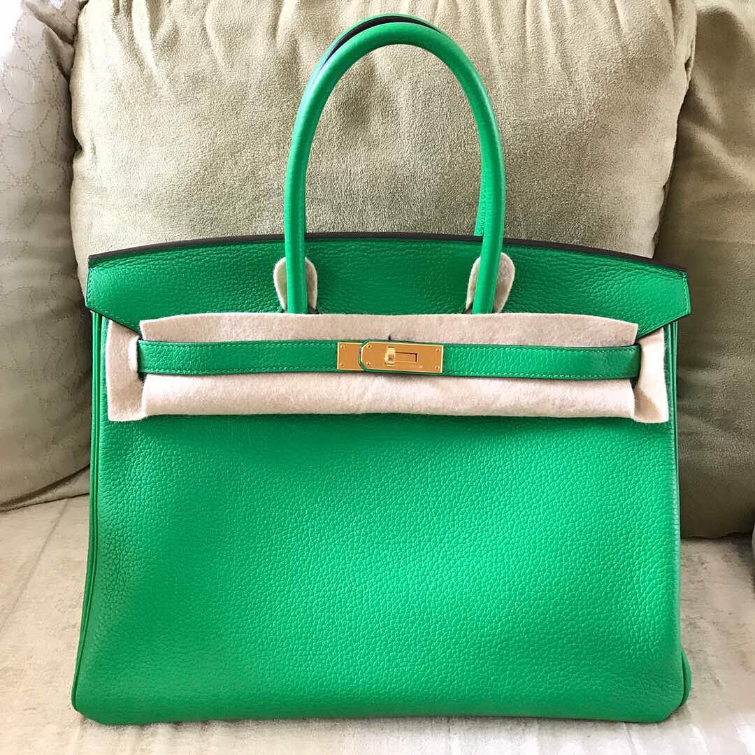 Hermes 35cm Birkin, 2014 Bamboo Green, Gold Hardware