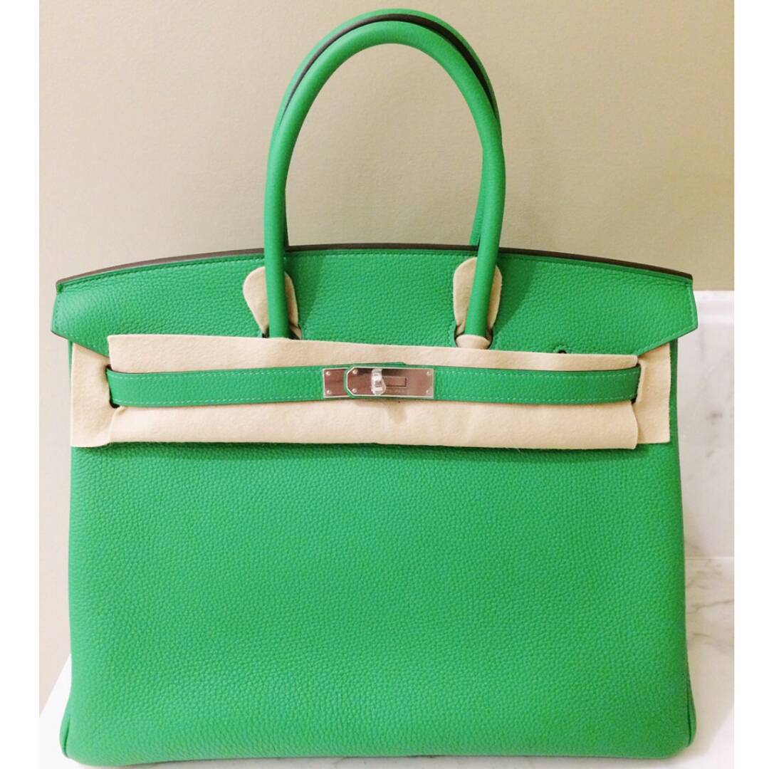 New Color Hermes Birkin Bag 35CM BAMBOU GREEN GOLD HARDWARE