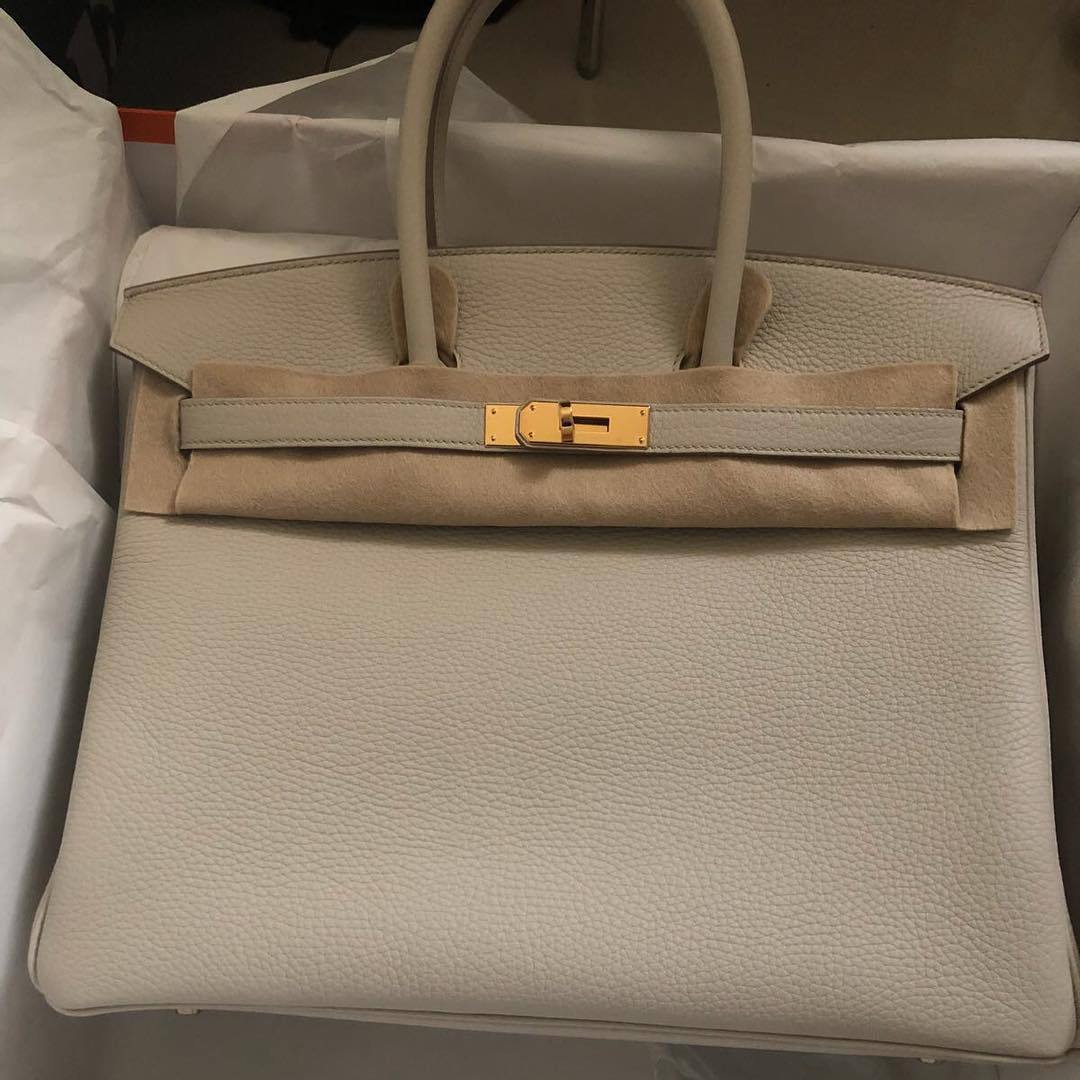 Hermes Birkin 35 Beton Clemence Gold Hardware #A - Vendome Monte Carlo