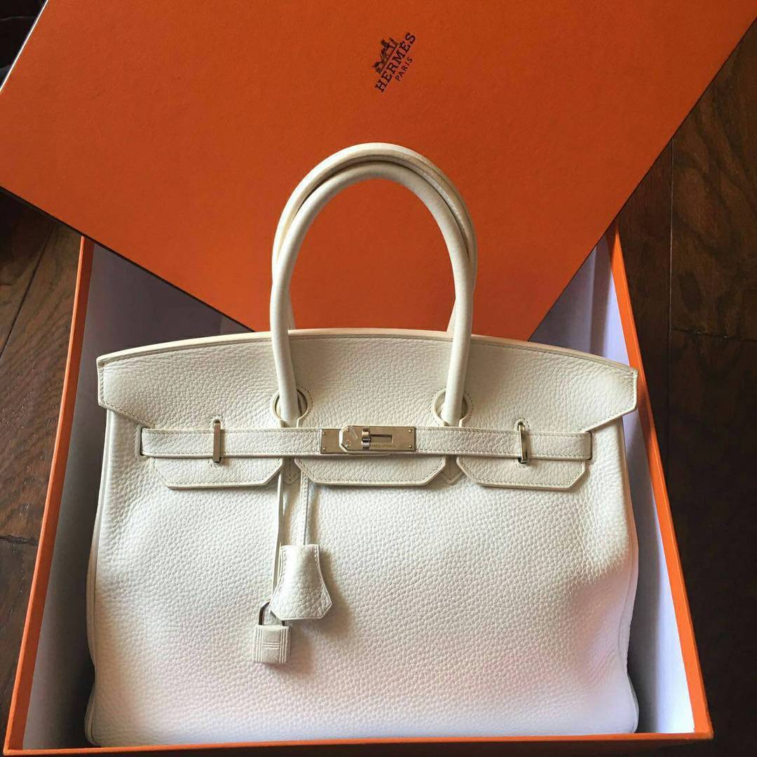 celebrity hermes birkin white