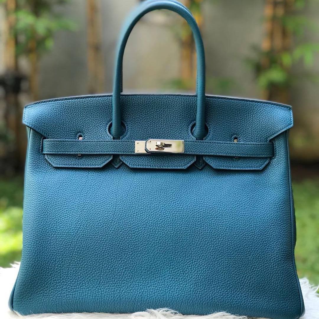 Hermes Birkin 35 Bleu Cobalt Togo Palladium Hardware P Vendome Monte Carlo