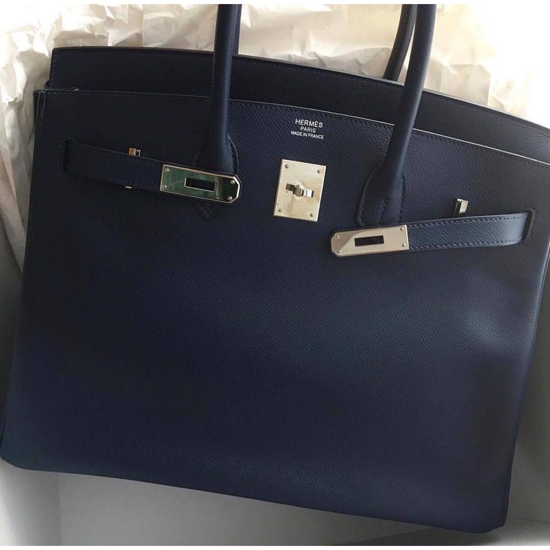 Hermes Birkin 35 Bleu Glacier Togo Gold Hardware #X - Vendome