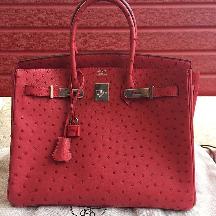 Hermes Birkin 30 Parchemin Ostrich Palladium Hardware