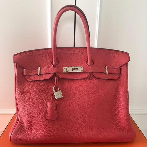 Hermes Birkin 35 Bougainvillier Clemence Palladium Hardware #N ...