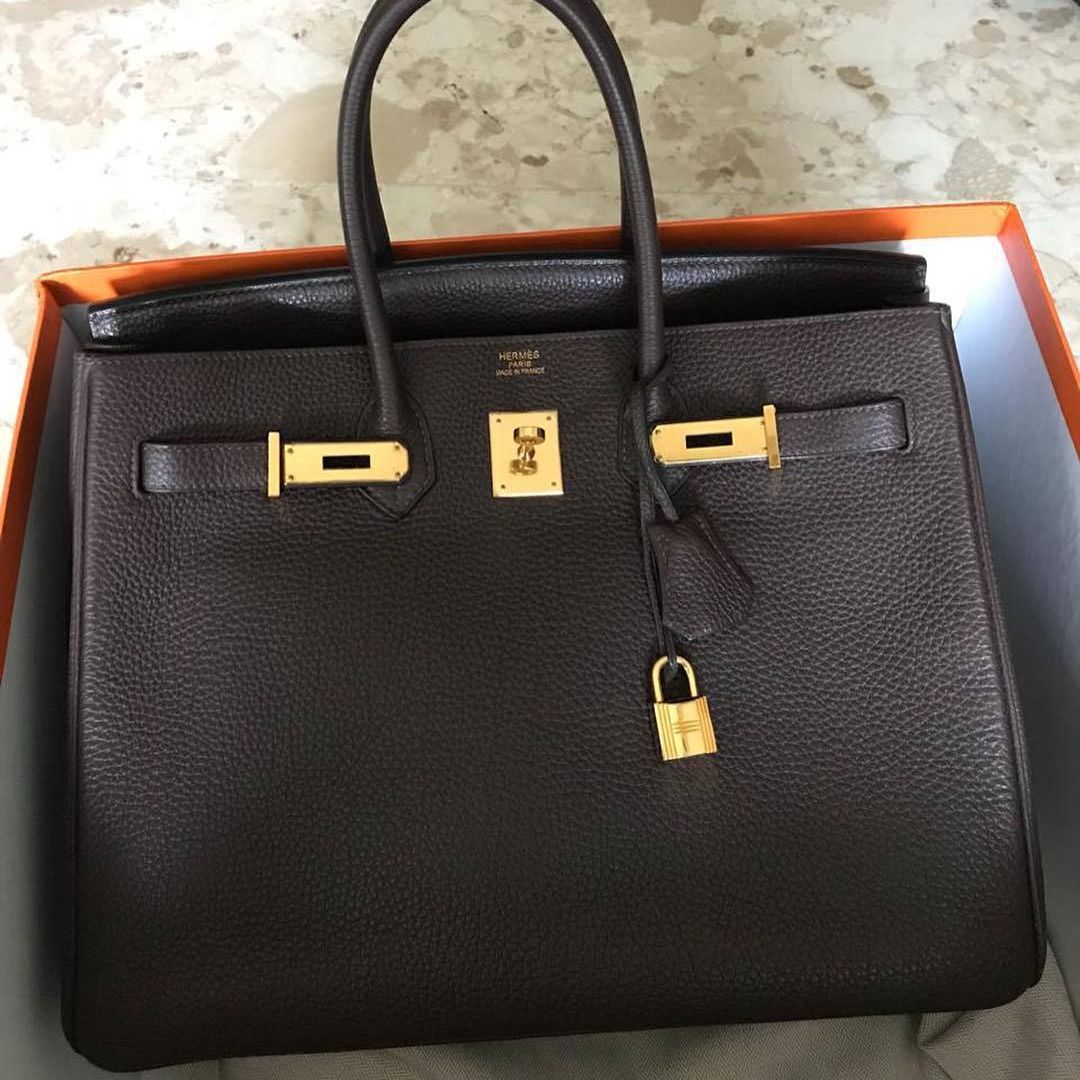 Hermes Birkin 35 Chocolat Togo Gold Hardware #D - Vendome Monte Carlo