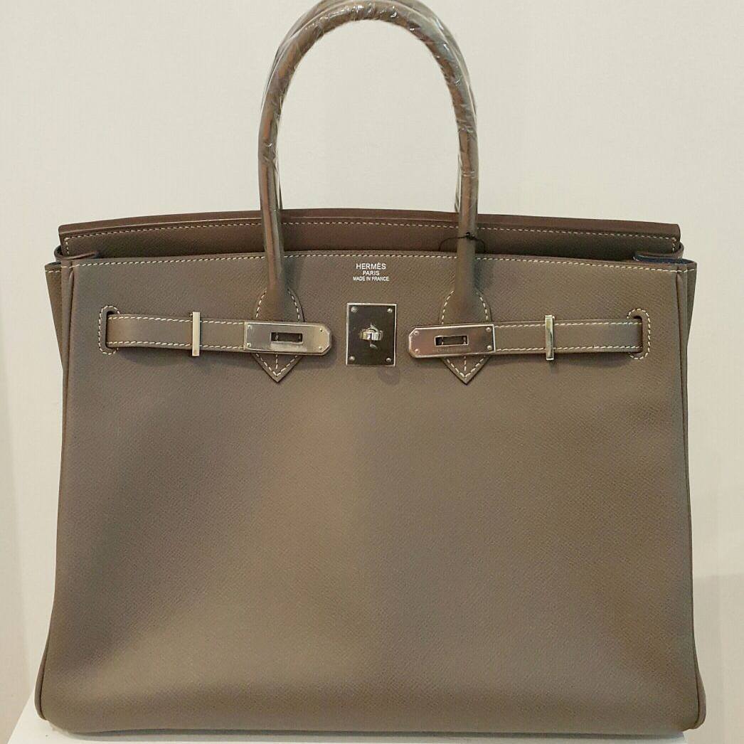 Hermes Birkin 30cm Etain Epsom Leather Palladium Hardware