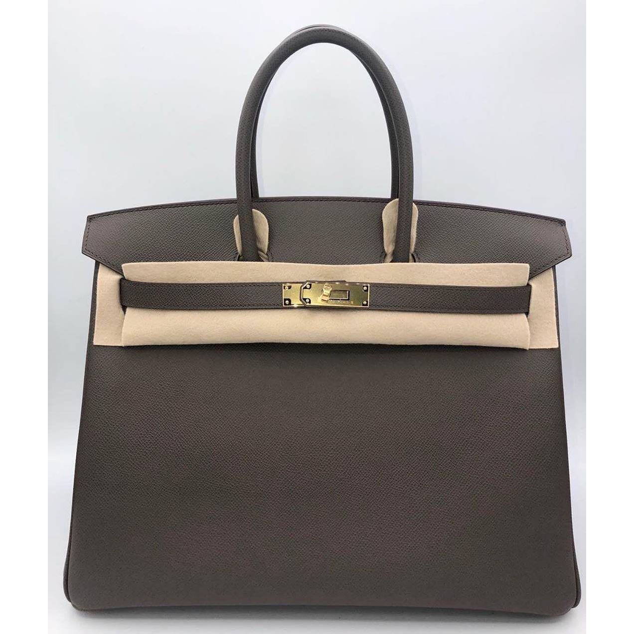 Hermes Birkin 35 Etain Epsom Gold Hardware #D - Vendome Monte Carlo