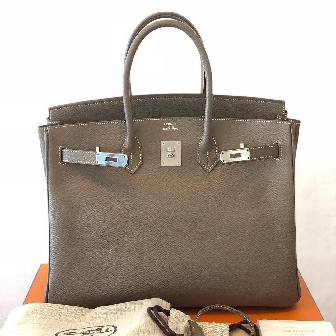 Hermes Birkin 35 Etoupe Epsom Palladium Hardware #O - Vendome