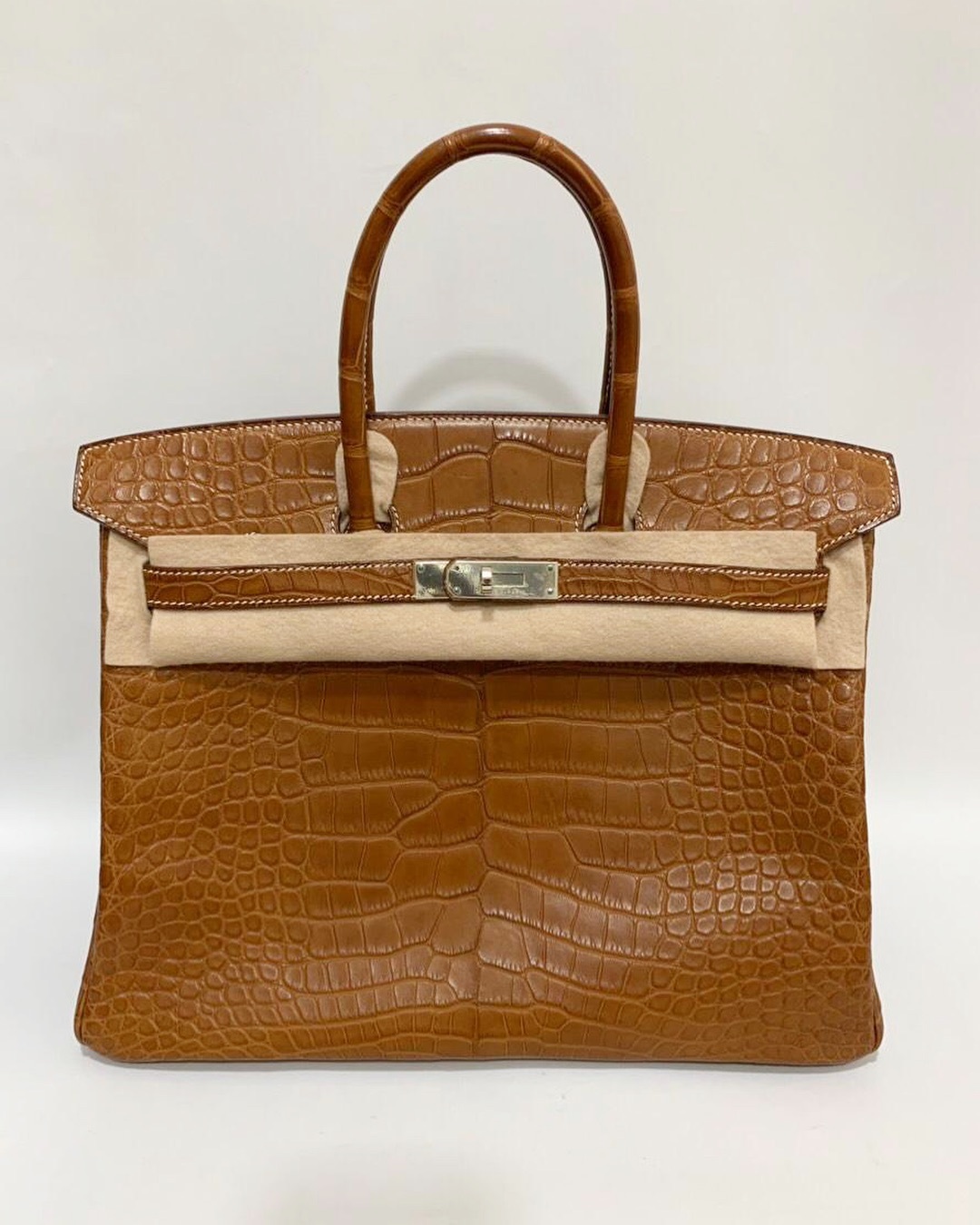 Hermes Birkin 35 Fauve Alligator Mat Matte Palladium Hardware #P ...