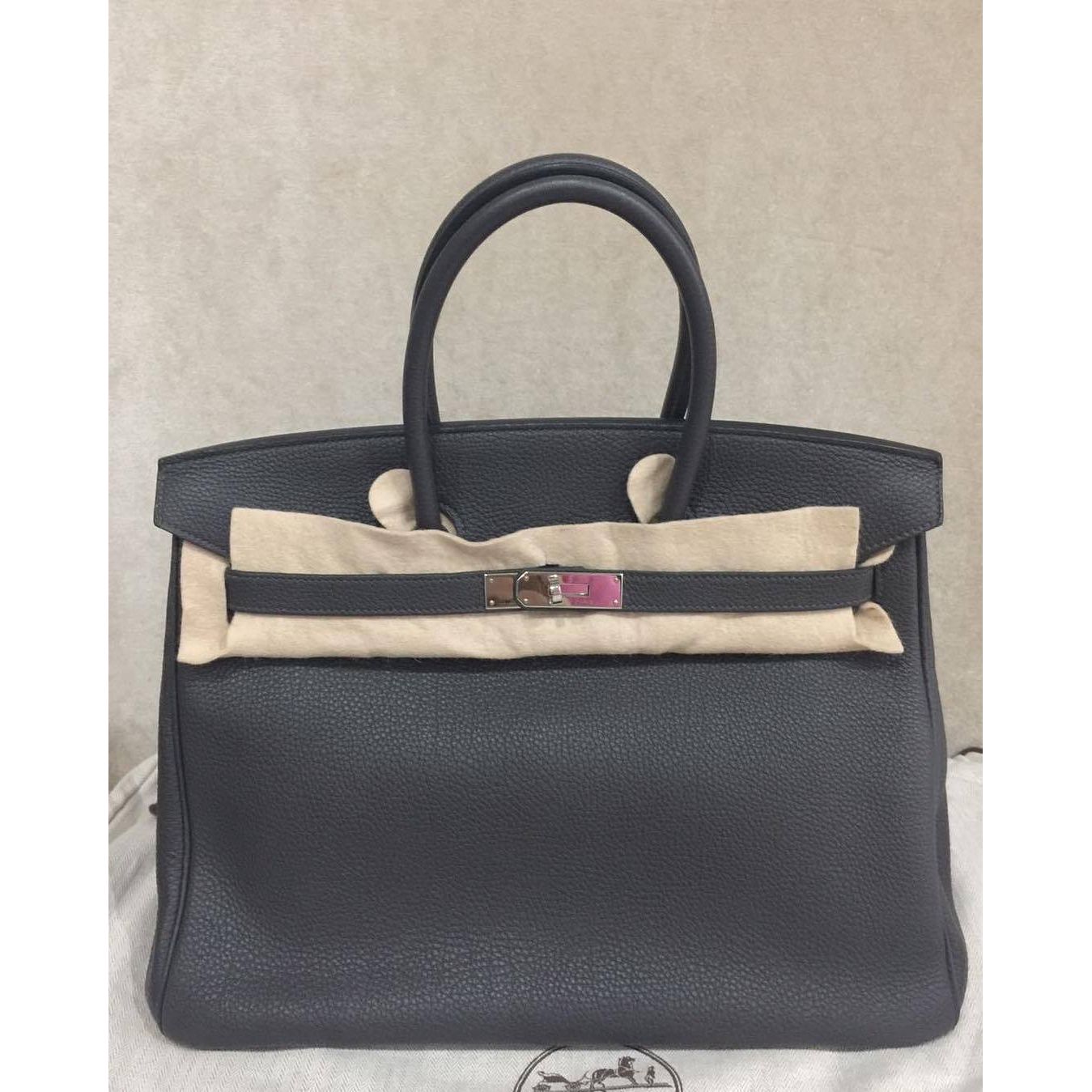 Hermes Birkin 35 Graphite Togo Palladium Hardware #P - Vendome Monte Carlo