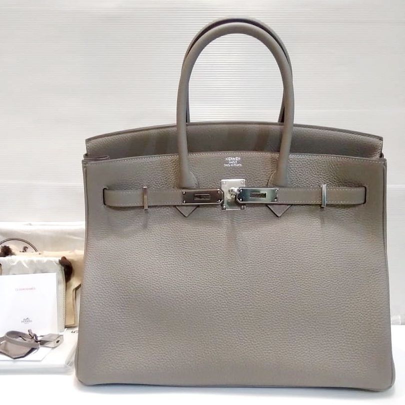 Hermes Birkin 35 Olive Green Togo with Palladium Hardware – Vault 55