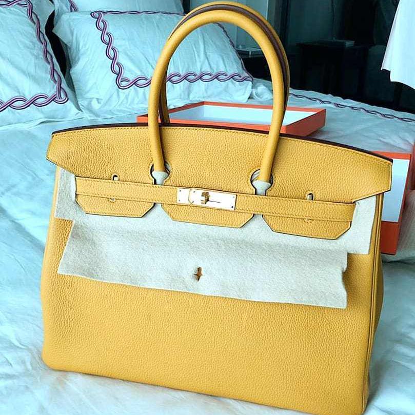 Hermes Birkin 35 Jaune d'Or Epsom Permabrass Hardware #P - Vendome Monte  Carlo