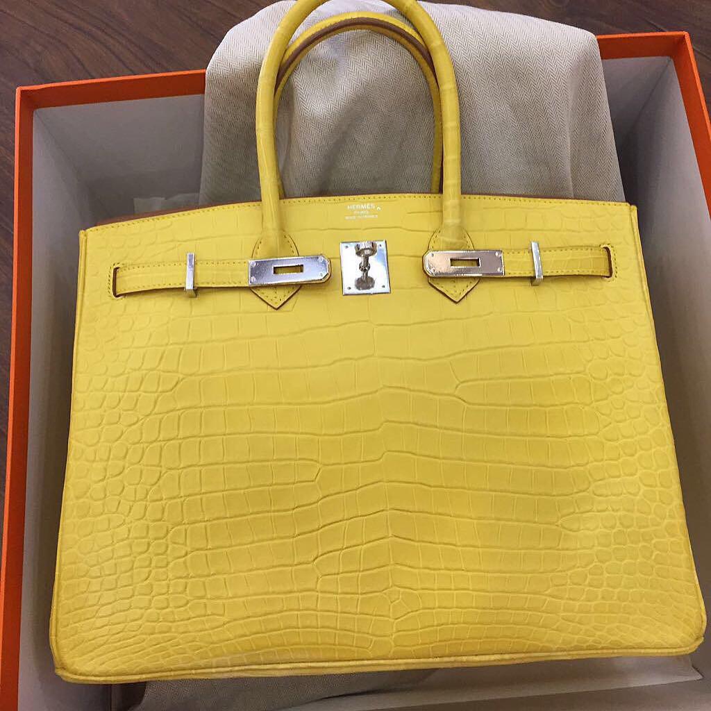 Hermes Hac 50 Birkin Bag Crocodile Mat Porosus Crocodile Palladium New