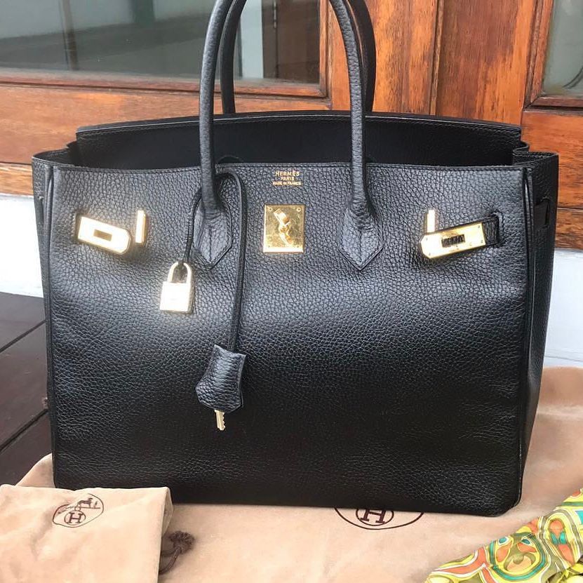 Hermes Birkin 35 Noir Black Ardennes 