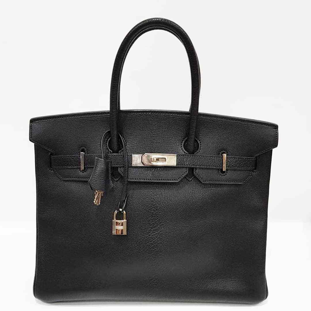 Hermes Birkin 35 Noir Black Clemence Palladium Hardware #I - Vendome Monte  Carlo