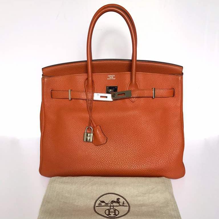 Hermes Birkin 35 Orange Epsom Palladium Hardware #N - Vendome Monte Carlo