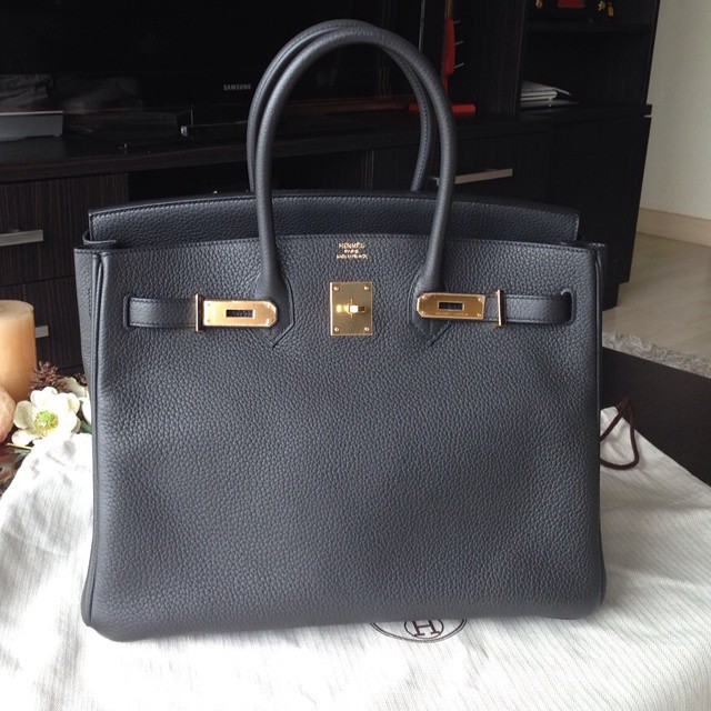 Hermes Birkin 35 Orange Togo Gold Hardware #R - Vendome