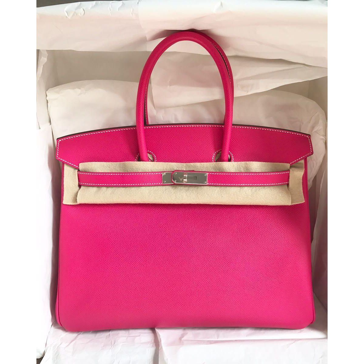 Hermes Birkin 25 Bag Rose Tyrien Ostrich Palladium Hardware