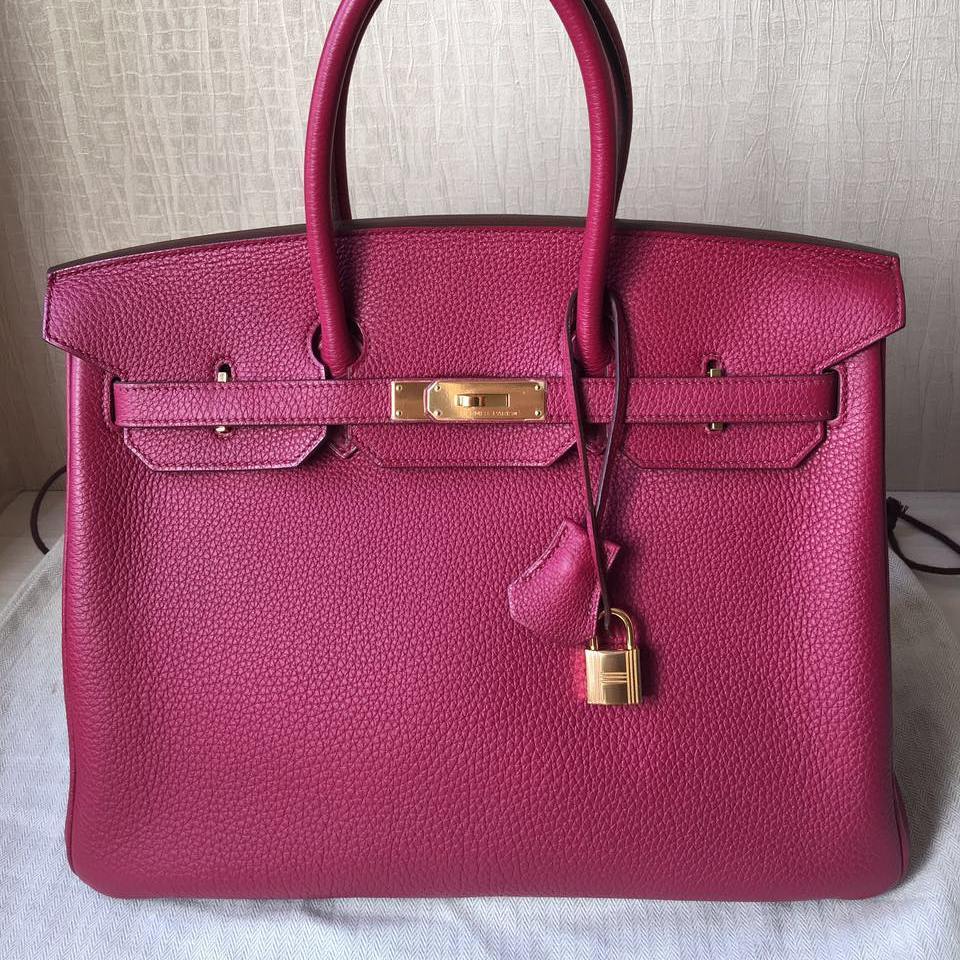 Hermes Birkin 35 Rubis Togo Gold Hardware N Vendome Monte Carlo