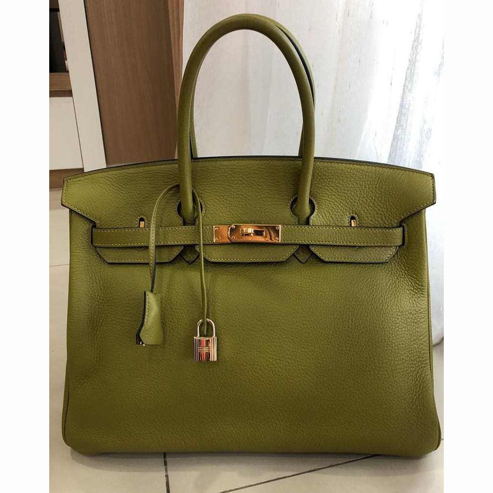 Hermes Birkin 35 Vert Anis Togo Gold Hardware #I - Vendome