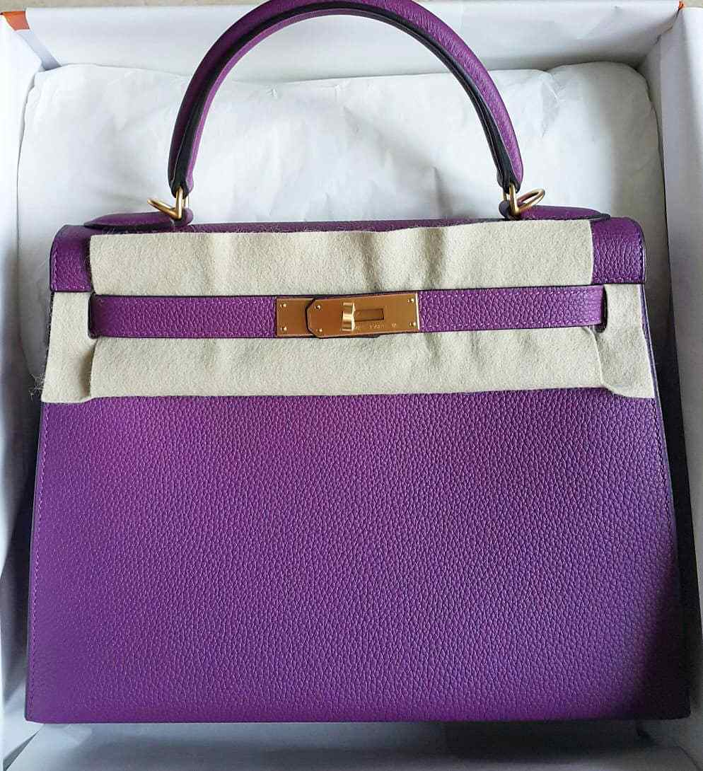 Hermès Epsom Kelly 28 Sellier in Anemone w/ Tags