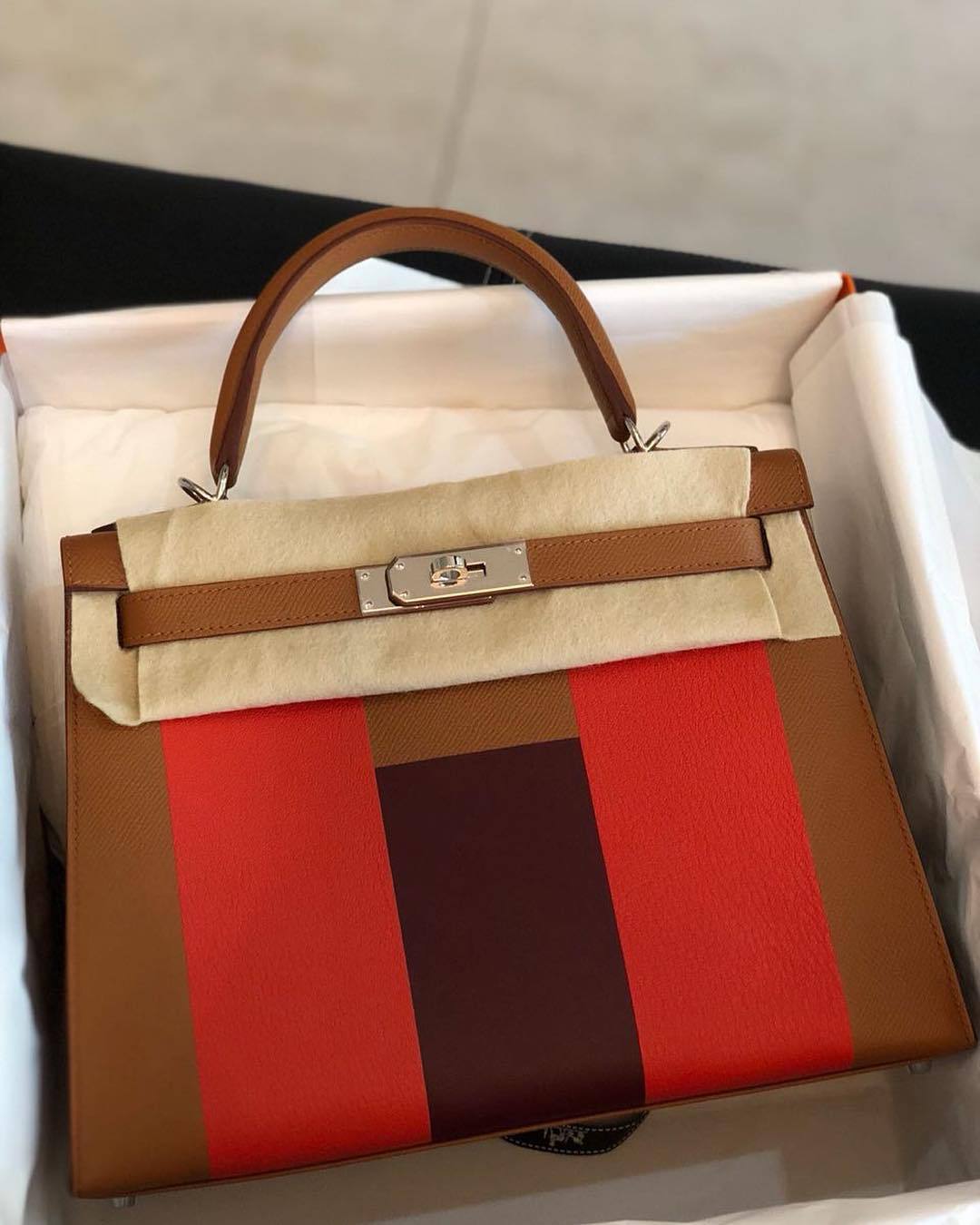 Hermes Kelly 25 Rouge H Togo Gold Hardware - Vendome Monte