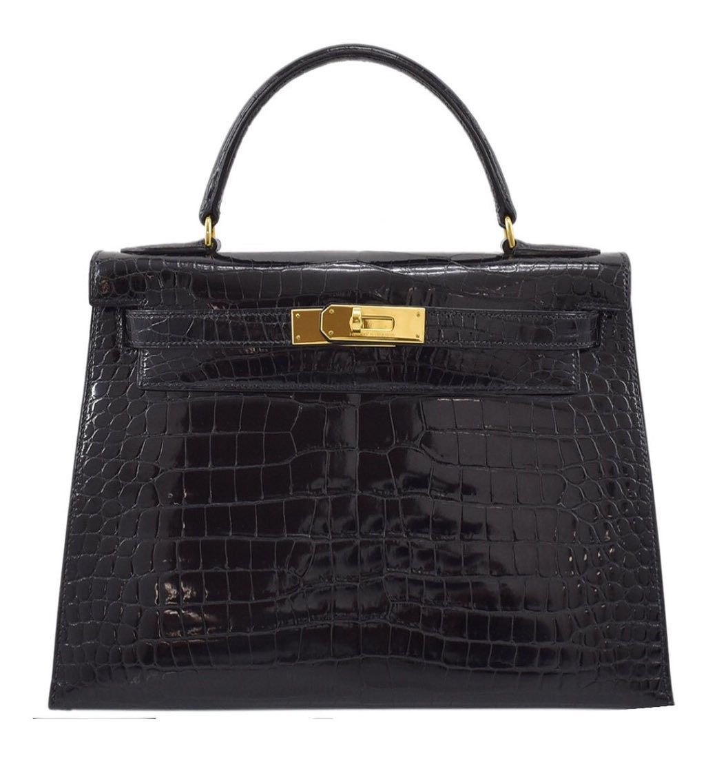 Hermes Kelly 28 Sellier Noir Black Box Palladium Hardware #X - Vendome  Monte Carlo