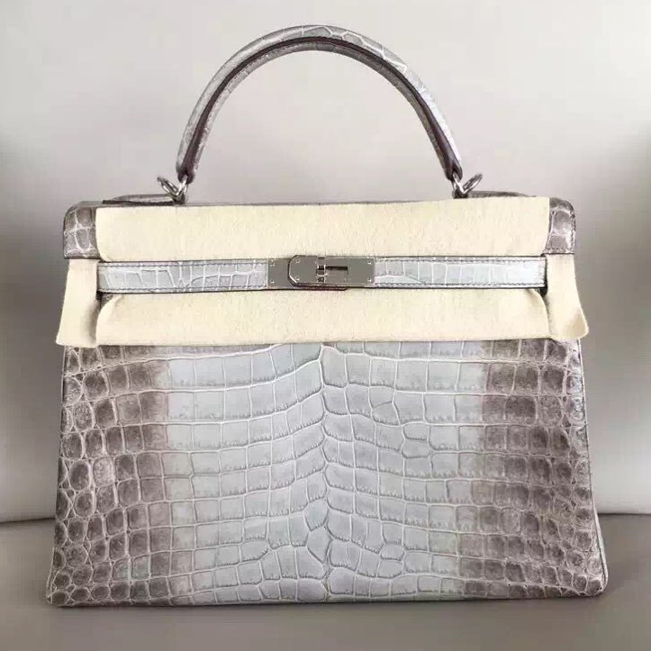 Pre-owned HERMES BIRKIN BAG 35cm HIMALAYAN GRIS CENDRE GREY