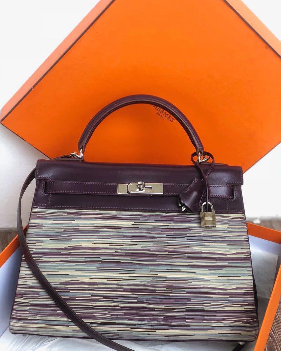 Hermes Kelly 32 Bag Raisin ck59 Togo SHW