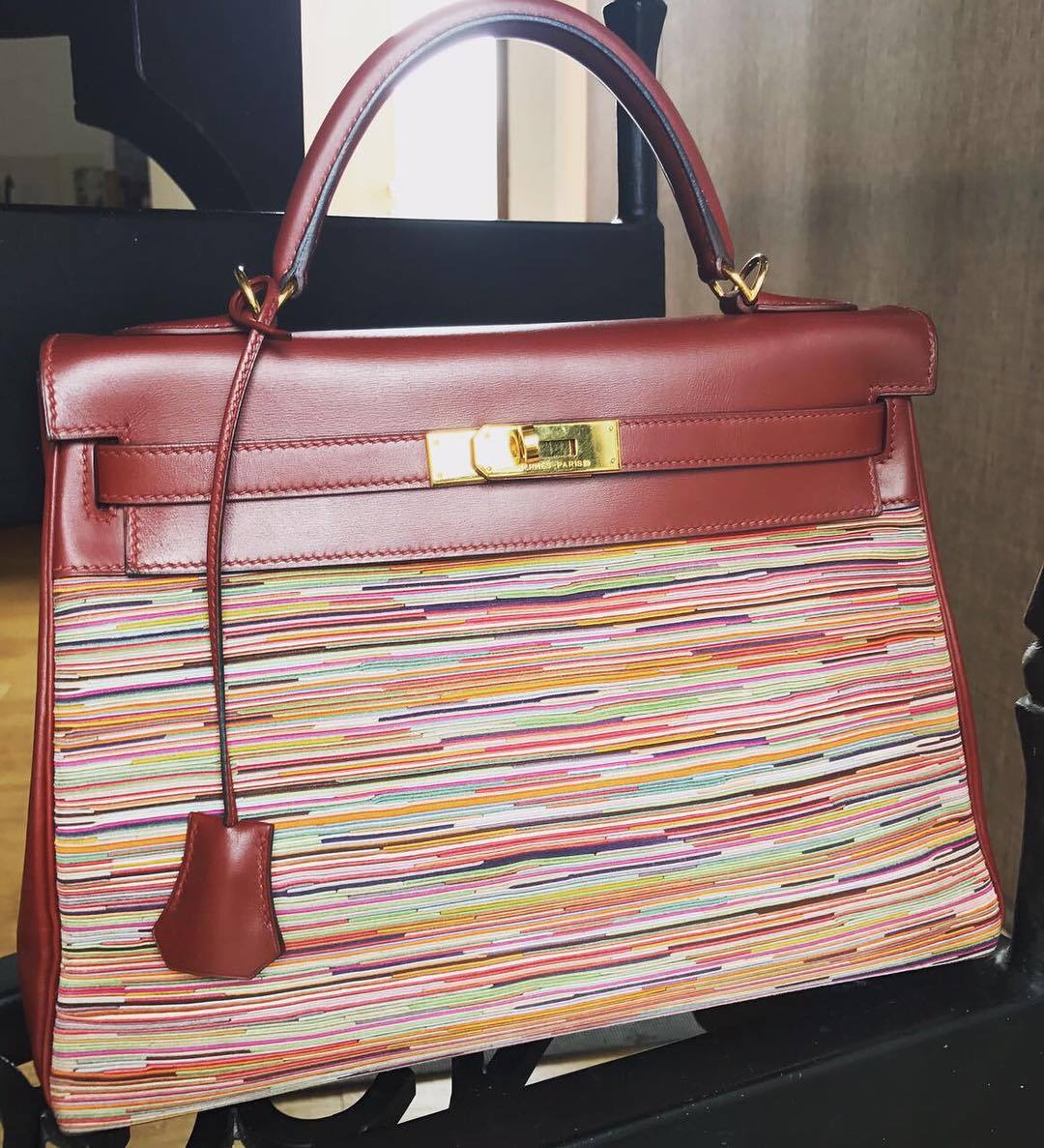 Hermes Kelly Retourne Taurillon Clemence 32 Rouge Casaque - US