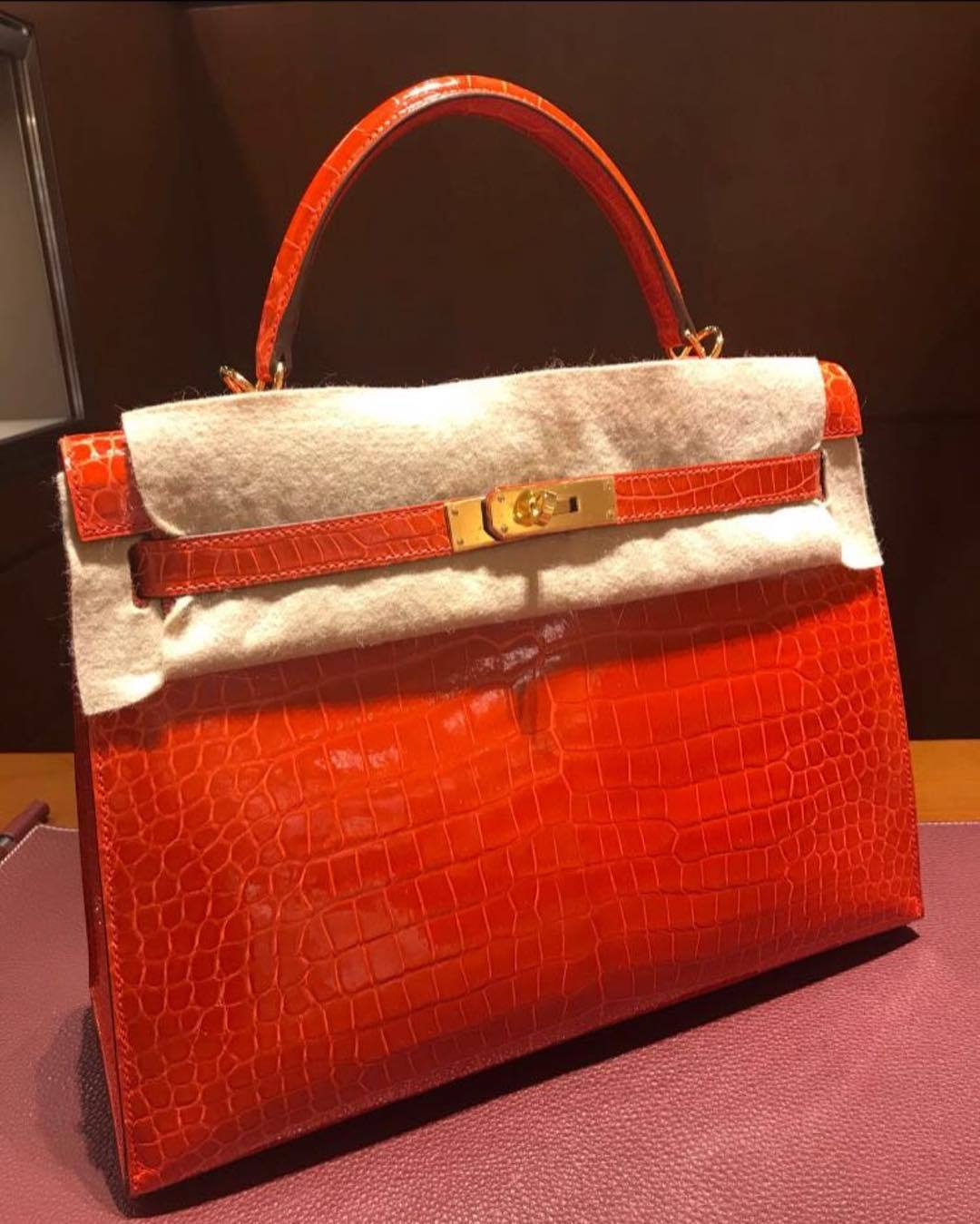 Hermes Birkin 30 Orange Poppy Alligator Mat Matte Gold Hardware #D -  Vendome Monte Carlo