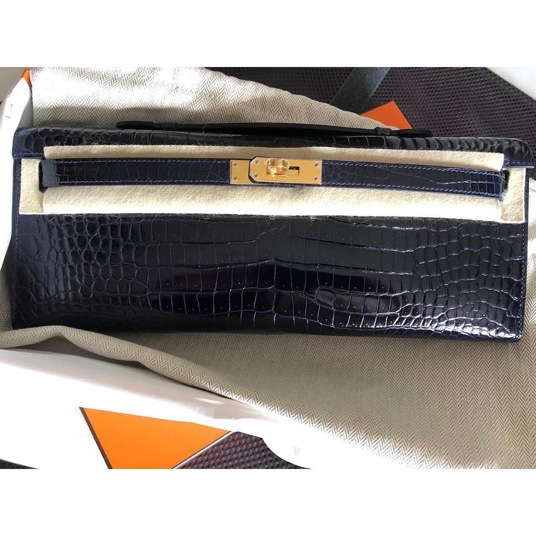 Hermes Birkin 25 Touch Noir (Black) Novillo/Niloticus Lisse (Shiny) Gold  Hardware - Vendome Monte Carlo