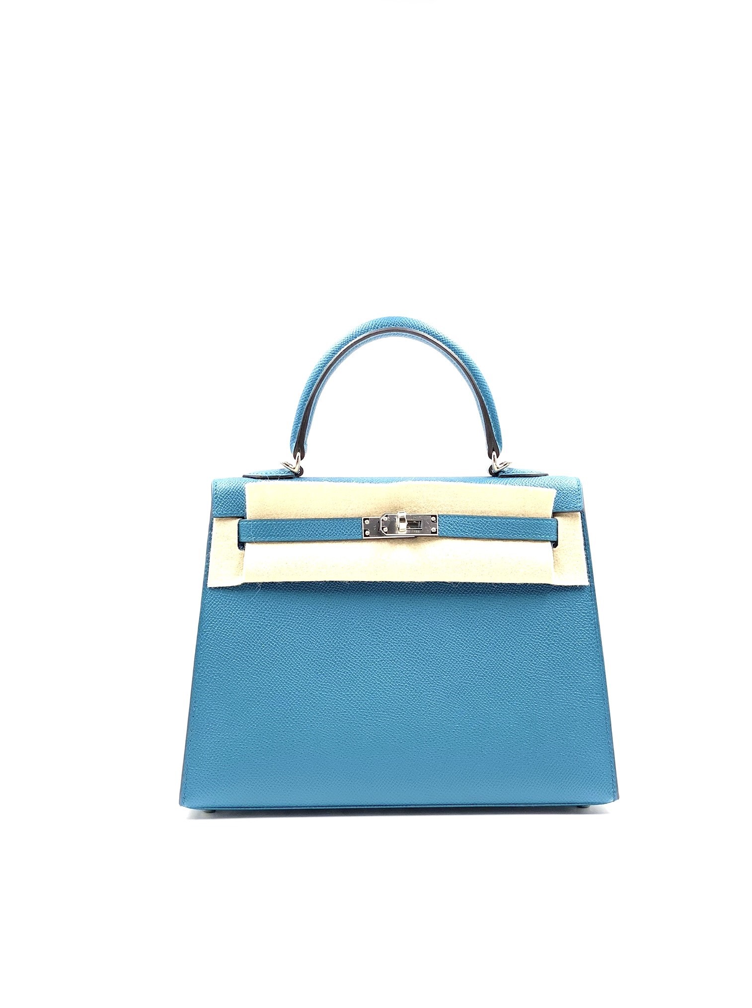 Hermes Kelly 25 Sellier Vert Bosphore Epsom Palladium Hardware #D