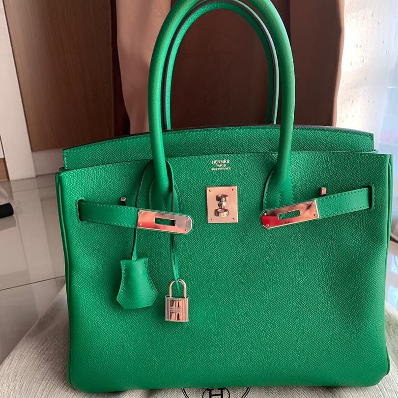 Hermes Birkin 30 Bambou Epsom Palladium Hardware #R - Vendome Monte Carlo