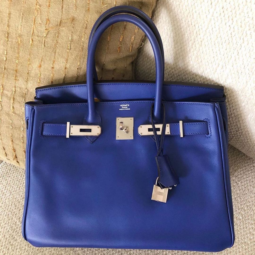 Hermes Birkin 30 Bleu Electrique Swift Palladium Hardware O
