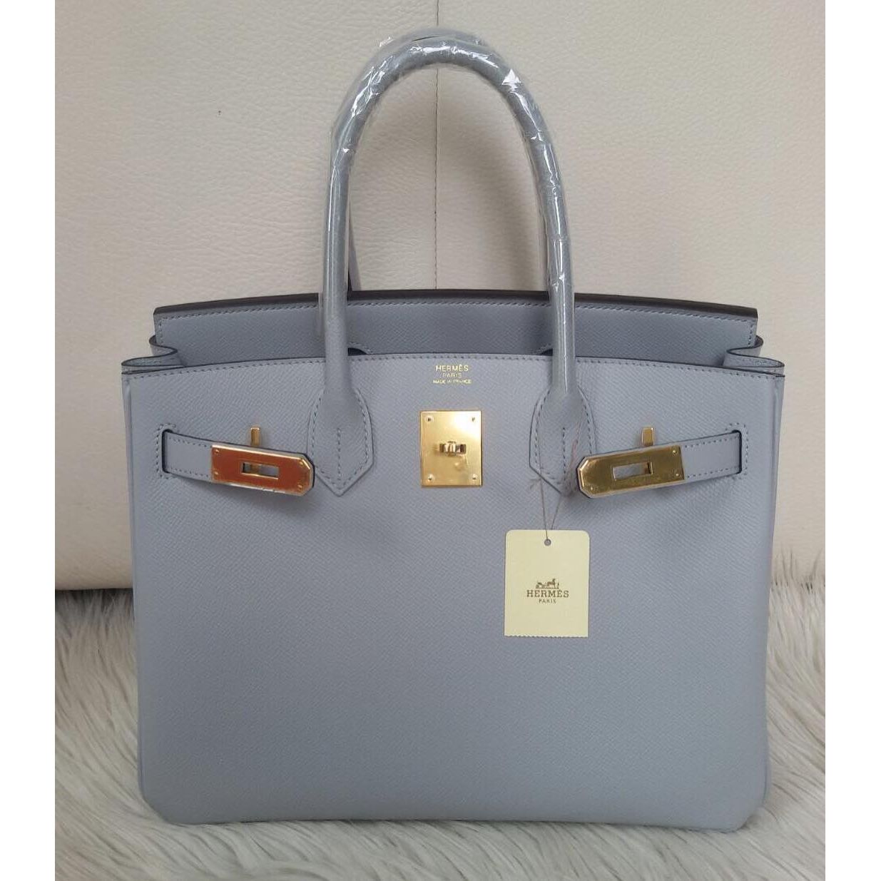 Hermes Birkin 30 Bleu Glacier Epsom Gold Hardware #T - Vendome Monte Carlo