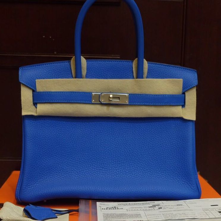 Hermes Birkin 30 Bleu Celeste Epsom Palladium Hardware - Vendome Monte Carlo