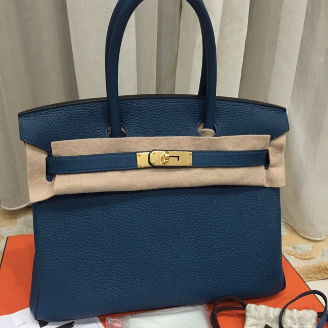 Hermes Birkin 30 Deep Blue Togo Palladium Hardware #D - Vendome Monte Carlo