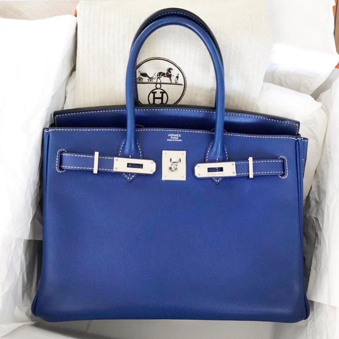 Hermes Kelly Blue Electric Epsom with Palladium