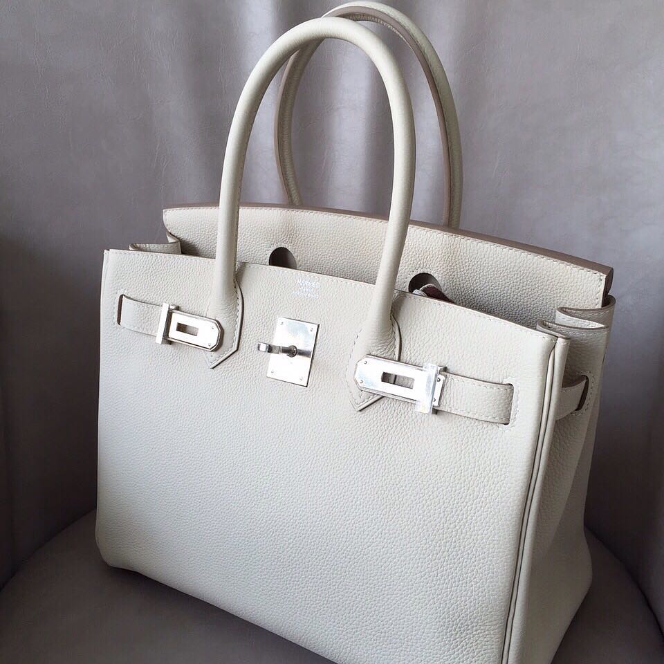 Women's Hermes Birkin Bag 30cm Craie Togo Leather Handbag Sale