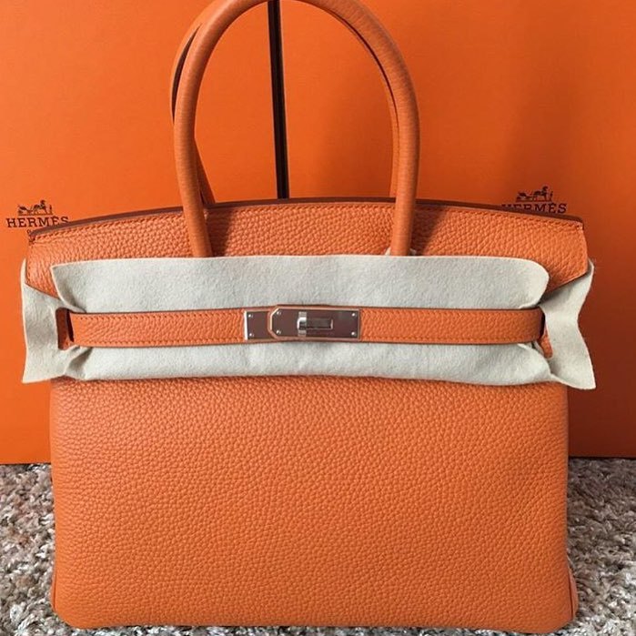 Hermes Hermes Orange Large Dust bag + Box + Ribbon Set for Bags