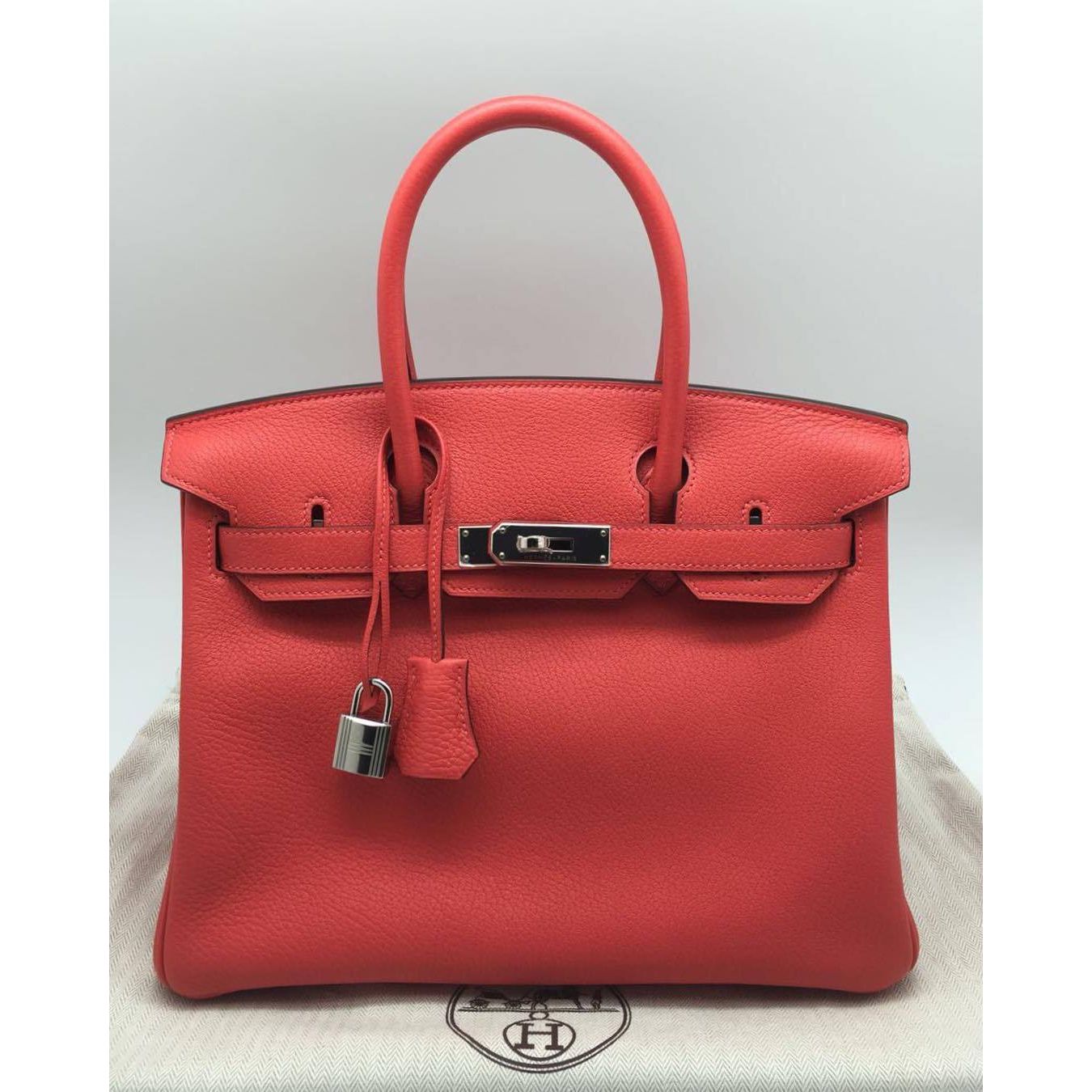 Hermes Birkin 30 Rouge Pivoine Clemence Palladium Hardware #T - Vendome  Monte Carlo