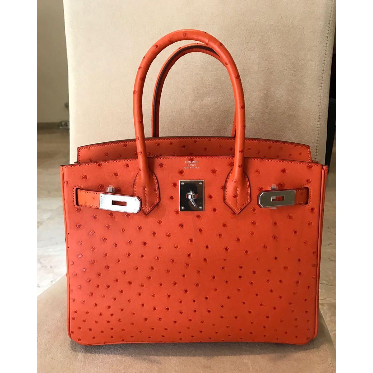 Orange ostrich birkin cheap