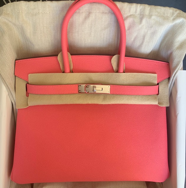 Hermes Birkin HSS 30 Rose Azalee Rose Jaipur Bag Epsom Brushed Palladi –  Mightychic