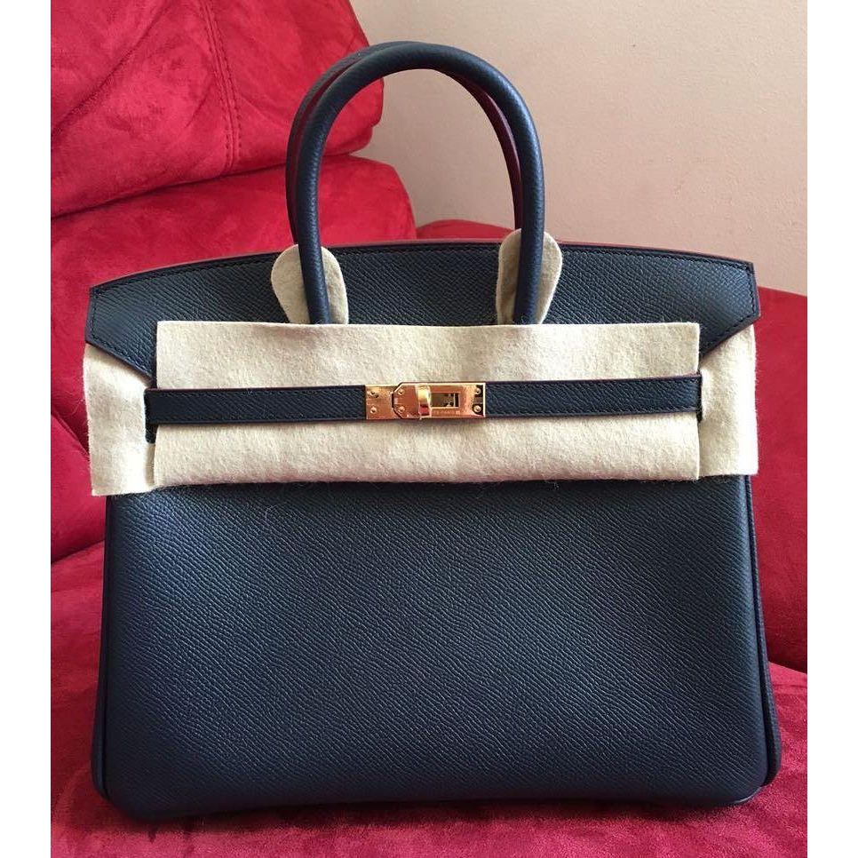 Hermes Birkin 25 Noir Black Epsom Gold Hardware #X - Vendome Monte Carlo