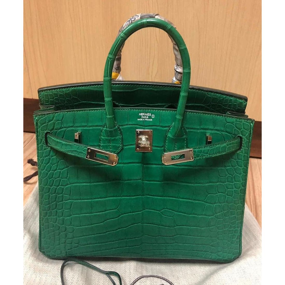 Hermes Birkin 25 Bag in Cactus Swift Leather with Gold Hardware