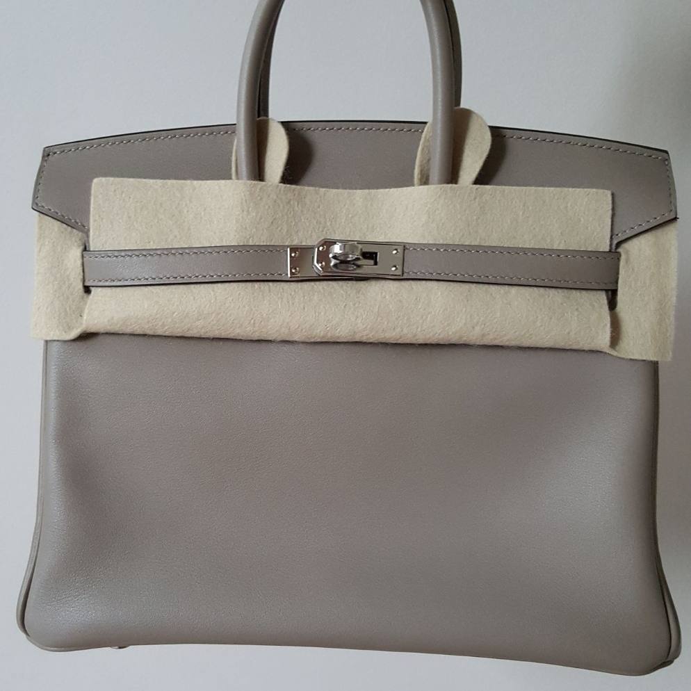 Hermes Birkin 25 Gris Asphalte Swift Palladium Hardware #A - Vendome ...